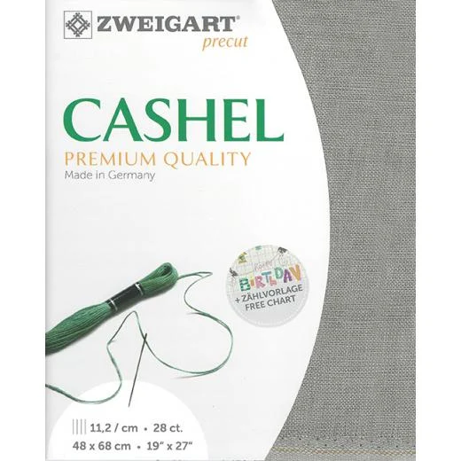 Zweigart Cashel 28ct - Farbe 769 rauchgrau (Precut 48x68 cm)