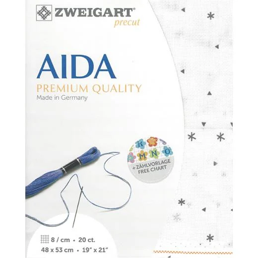 Zweigart Aida 20ct - Farbe 1369 sparkle (Precut 48x53 cm)