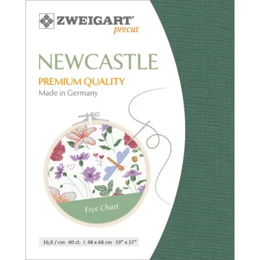 Zweigart Newcastle 40ct - Farbe 6133 sage (Precut 48x68 cm)
