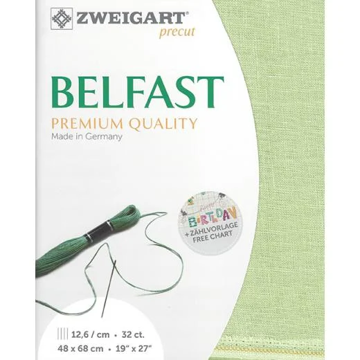 Zweigart Belfast 32ct - 6083 resedagrün (Precut)