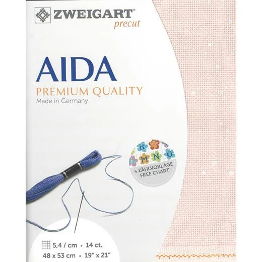Zweigart Aida 14ct - Farbe 4259 Splash (Precut 48x53 cm)