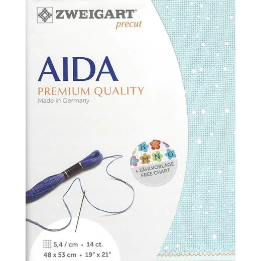 Zweigart Aida 14ct - Farbe 5429 Splash (Precut 48x53 cm)