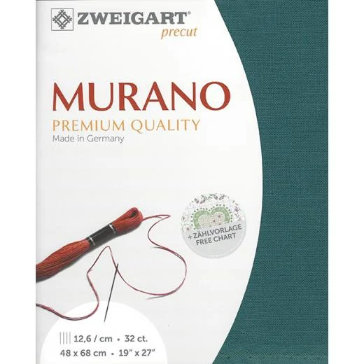 Zweigart Murano 32ct - 5153 petrol (Precut)