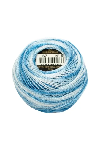 DMC Perlgarn Stärke 8 - 80 m – 67 babyblau multicolor
