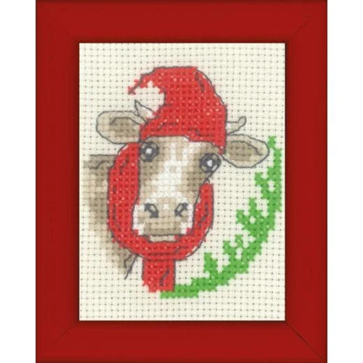 Permin of Copenhagen - Kuh mit Weihnachtsmütze