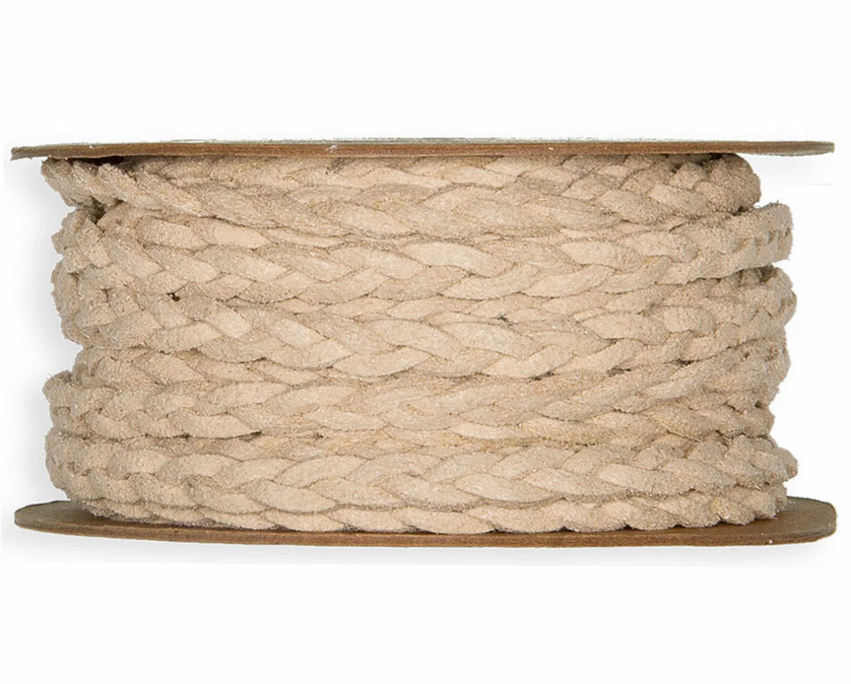 6 m Kunstleder-Band FLECHTKORDEL, natur