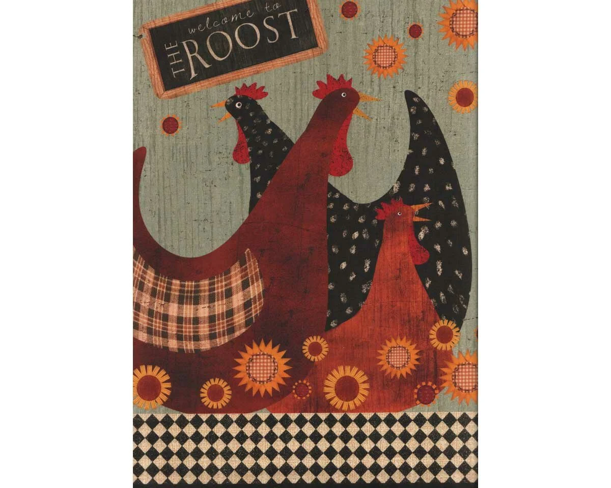 60-cm-Panel Patchworkstoff ROOST, Hühner, Benartex