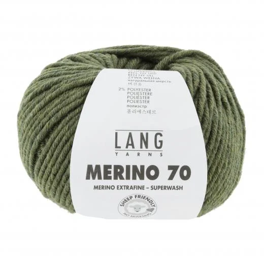 Lang Yarns Merino 70 - dunkelolive mélange