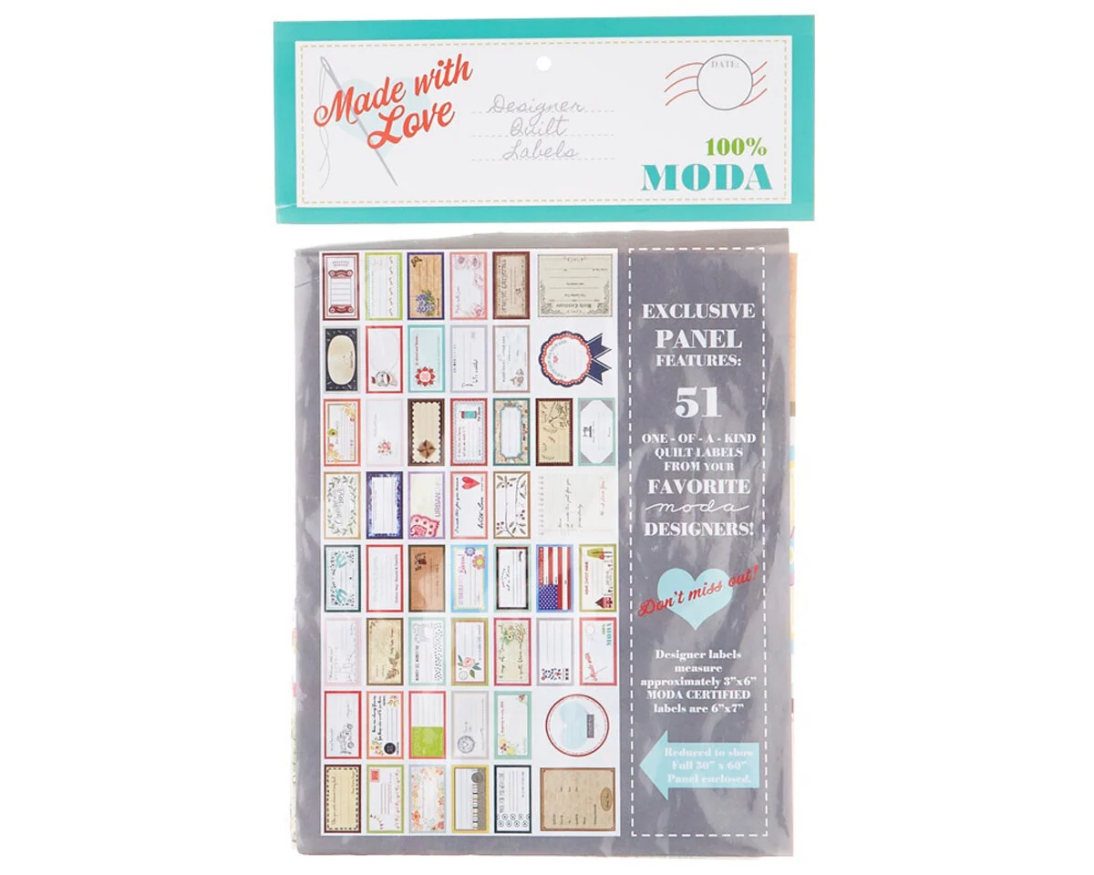 75-cm-Panel DESIGNER QUILT LABEL, Moda Fabrics
