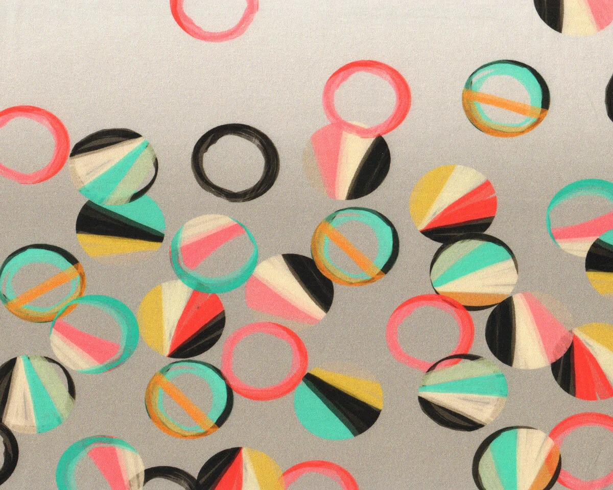 80-cm-Rapport Viskosejersey SCRIBBLE DOTS, Ringe, Hilco