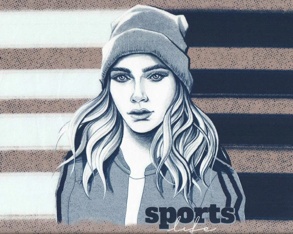 85-cm-Panel Sommersweat SPORTY GIRL by Thorsten Berger