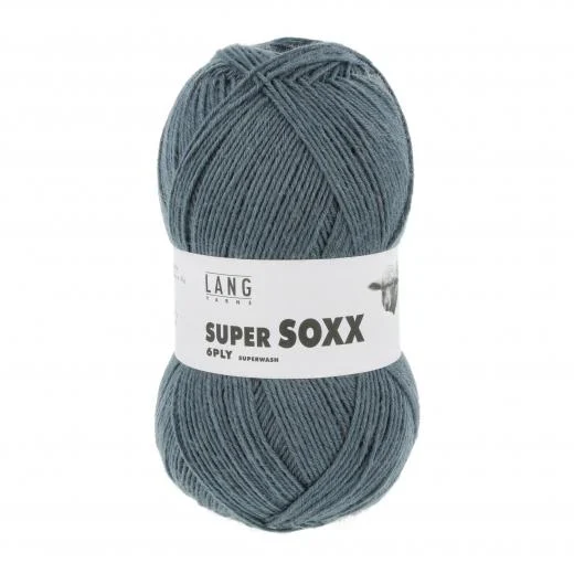 Super Soxx 6-fach Sockenwolle Lang Yarns - graugrün