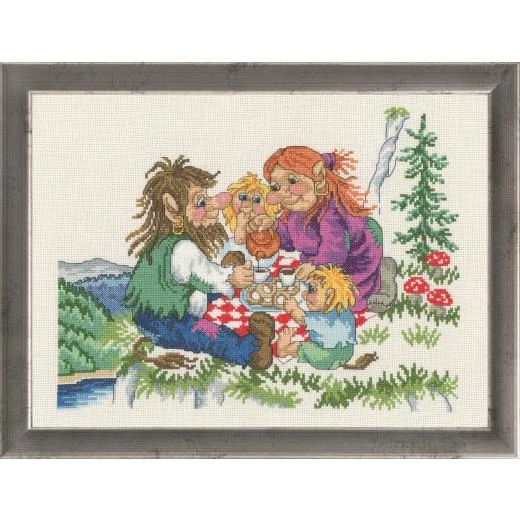 Permin of Copenhagen - Trollfamilie beim Picknick