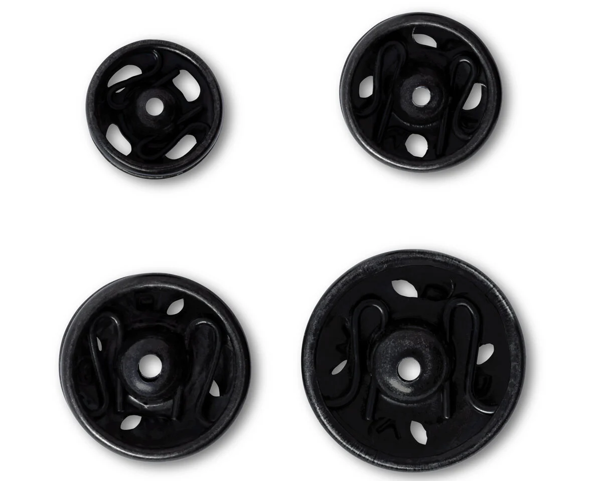 Annäh-Druckknöpfe SORTIERT, schwarz, 6-11 mm, Prym