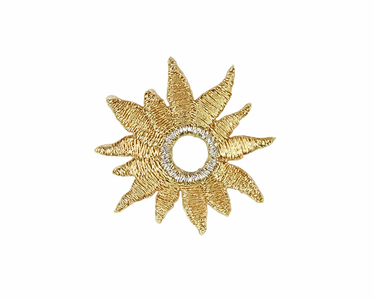 Applikation BLÜTEN, gold-metallic, 2 Stück, Prym