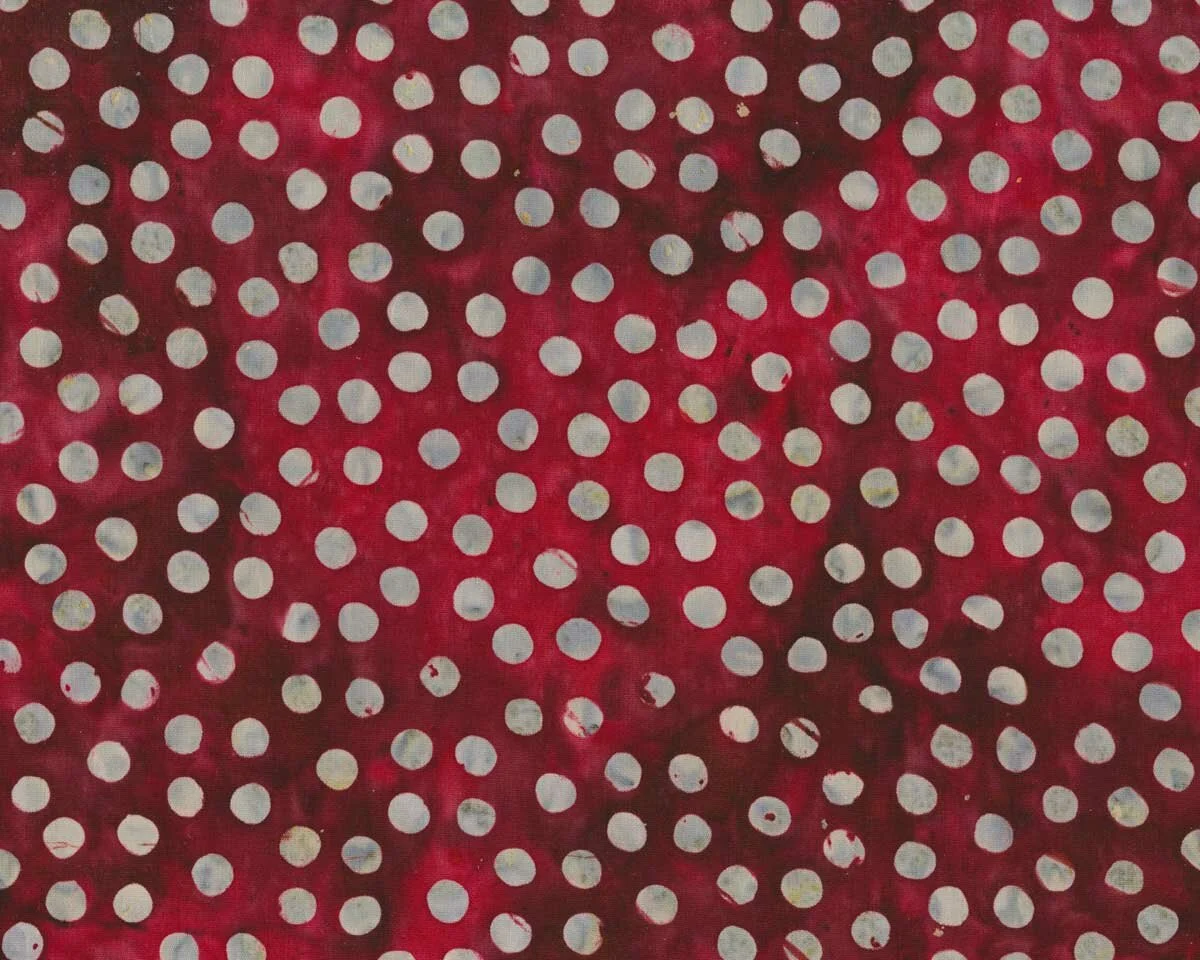 Batik-Patchworkstoff BALI DOTS GREAT, Punkte, weinrot