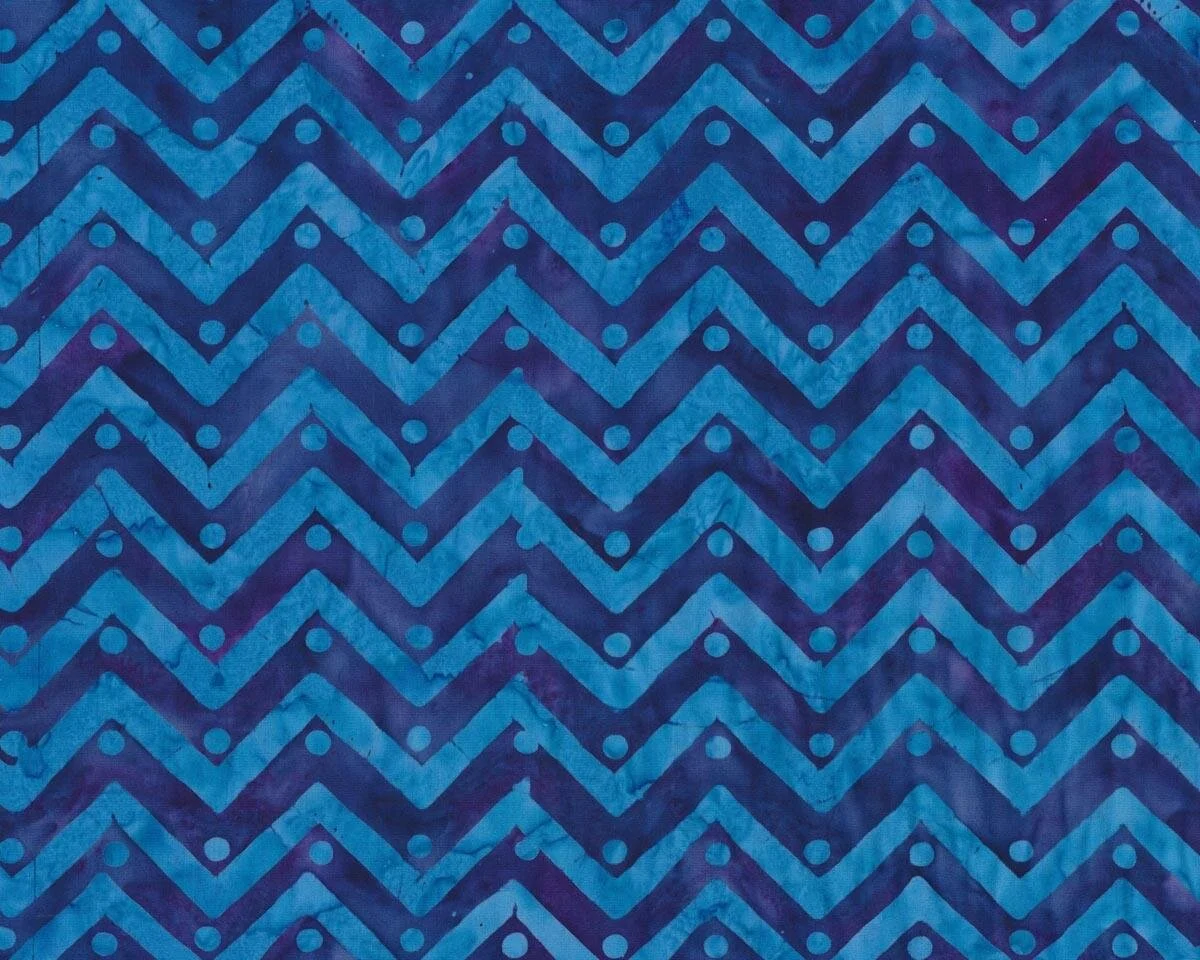 Batik-Patchworkstoff ONE FOR YOU ONE FOR ME, Zacken, dunkelblau-aqua, Moda Fabrics