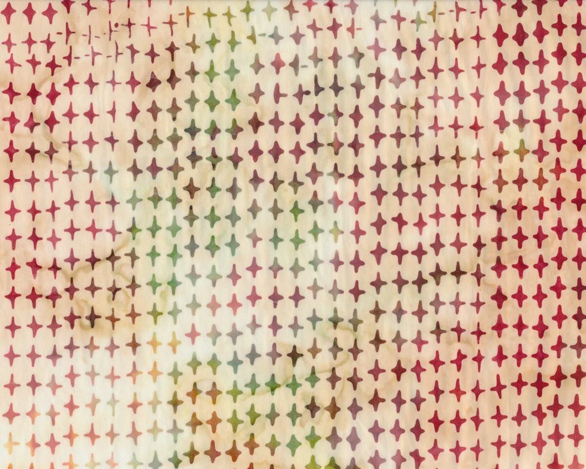 Batik-Patchworkstoff THE SWEET LIFE, Kreuzchen, cremé-pastellrot, Moda Fabrics