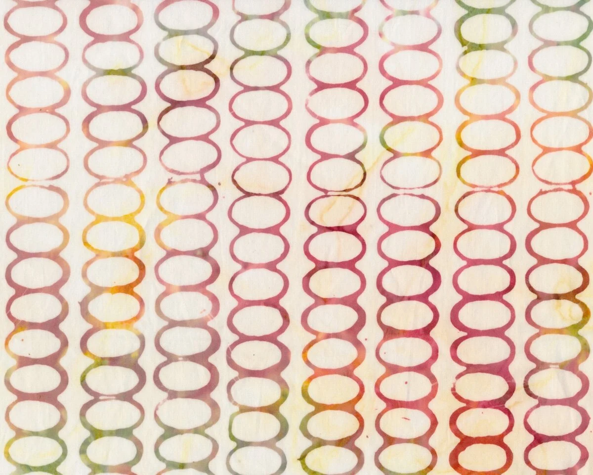 Batik-Patchworkstoff THE SWEET LIFE, Ovalketten, cremé-pastellrot, Moda Fabrics