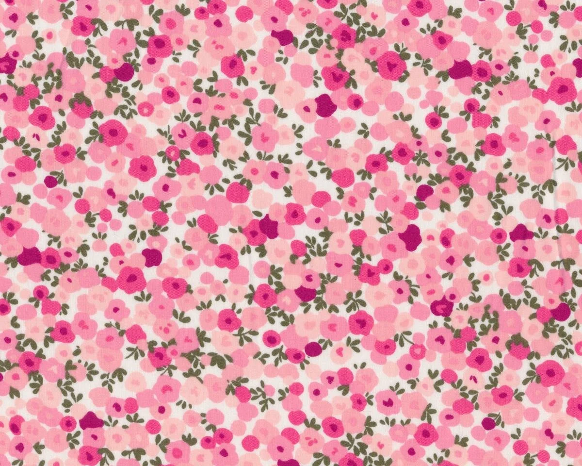 Batist REGENT STREET LAWNS, Tupfenblüten, rosa-gebrochenes weiß, Moda Fabrics