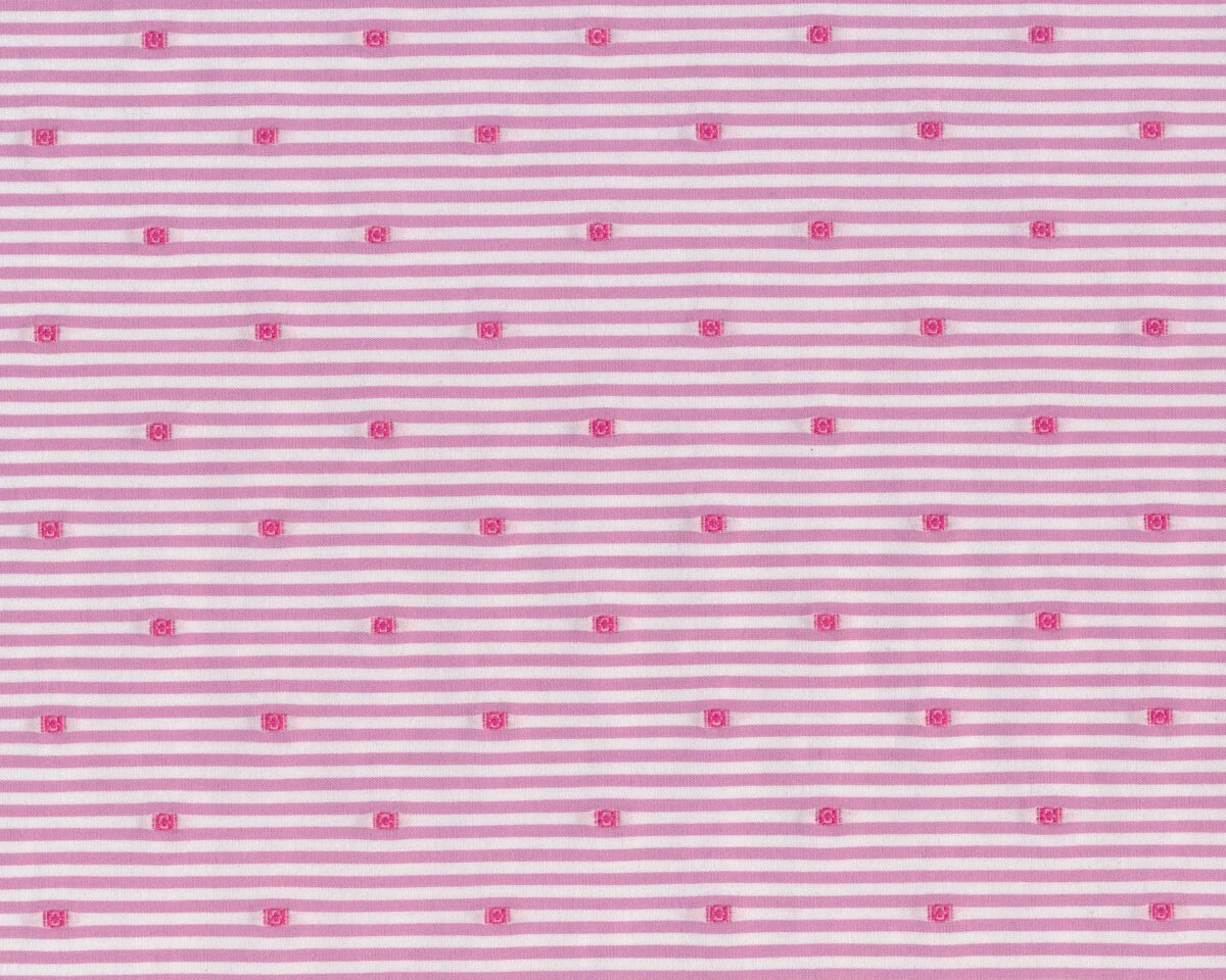 Baumwoll-Stretch CAMISETINA, Streifen mit Punkten, rosa