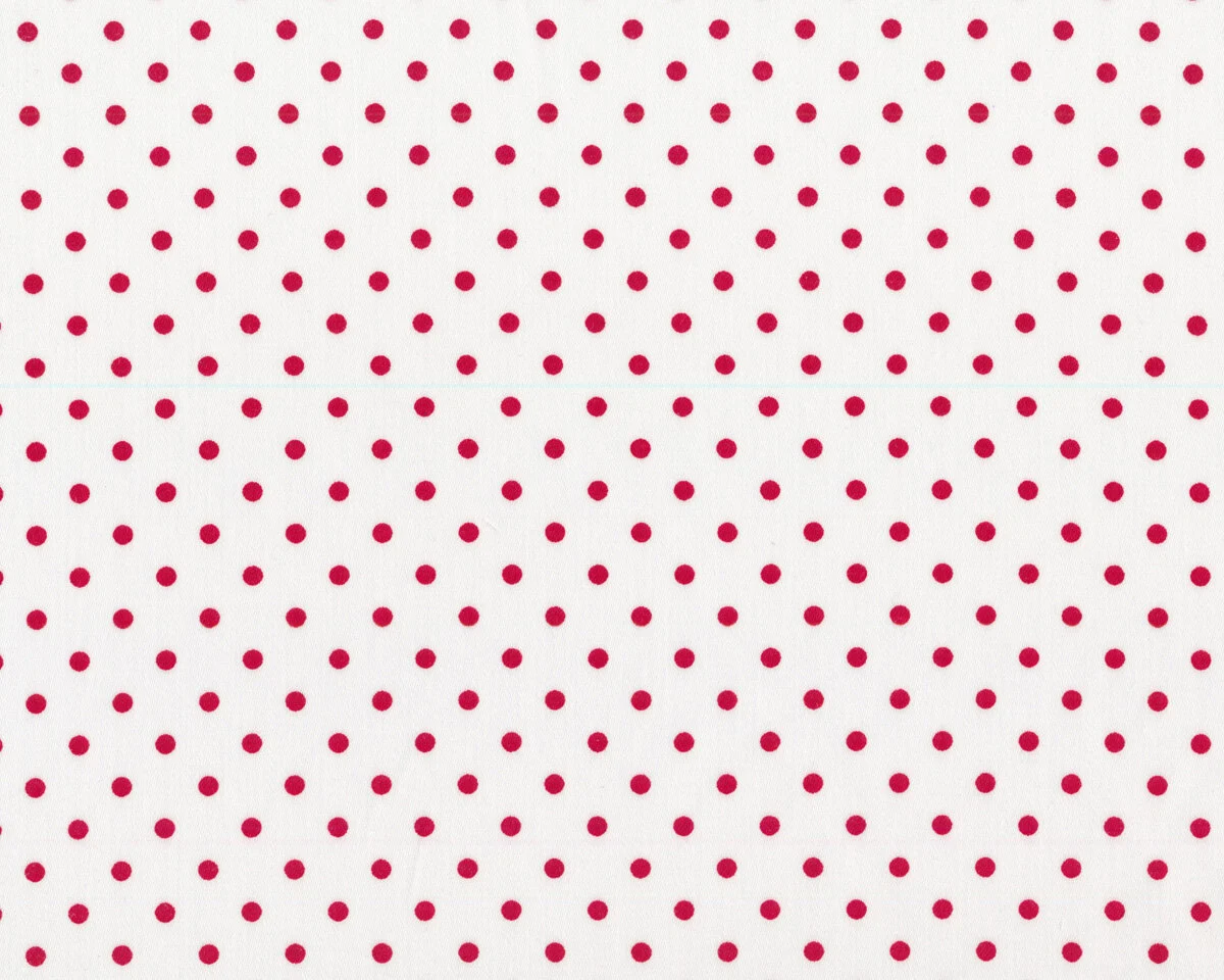 Baumwoll-Stretch DOTS DEL MAR, Punkte, creme-dunkelrot
