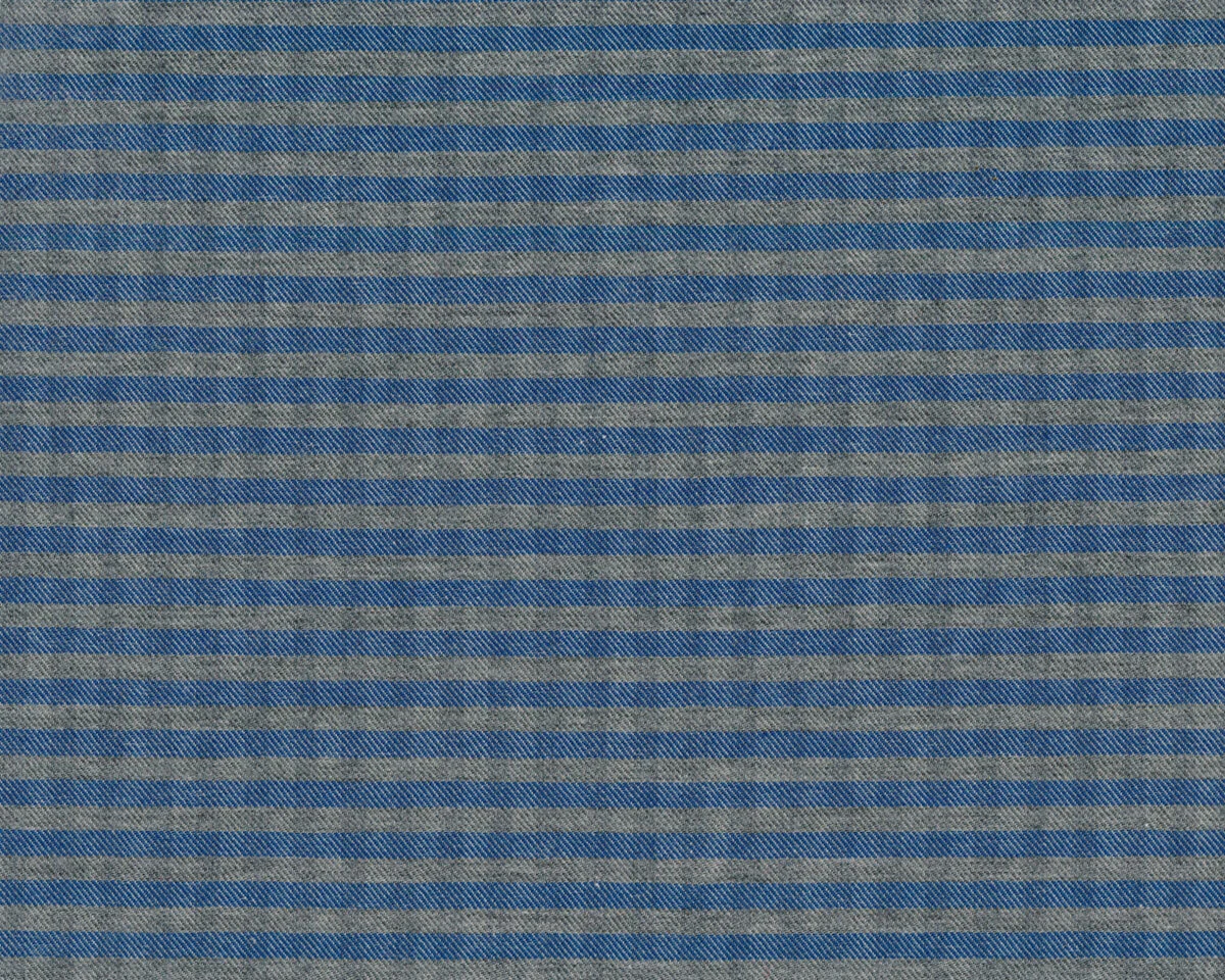 Baumwoll-Viskosestoff KARO, Streifen, blau meliert, Toptex