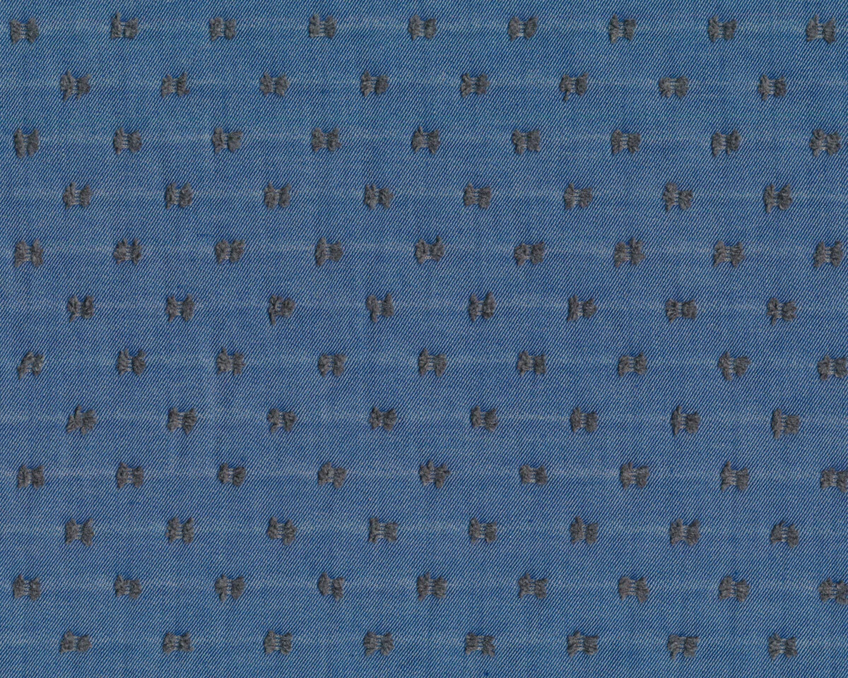Baumwoll-Viskosestoff SCHLEIFE, eingewebte Fäden, blau, Toptex
