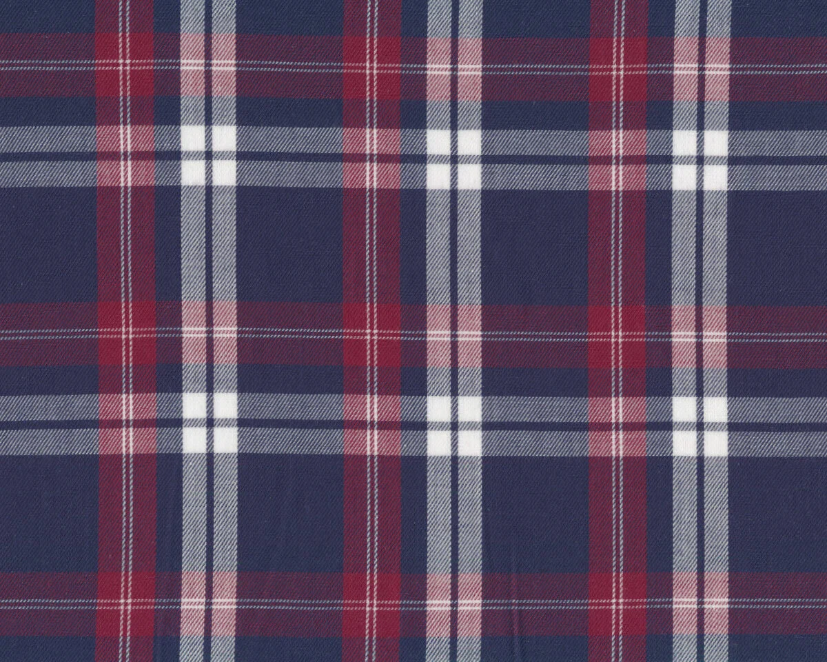 Baumwoll-Webstoff WOVEN, Schottenkaro, dunkelblau