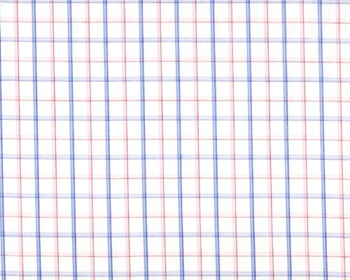 Baumwolle für Hemden, kariert, weiß-hellblau-rosa
