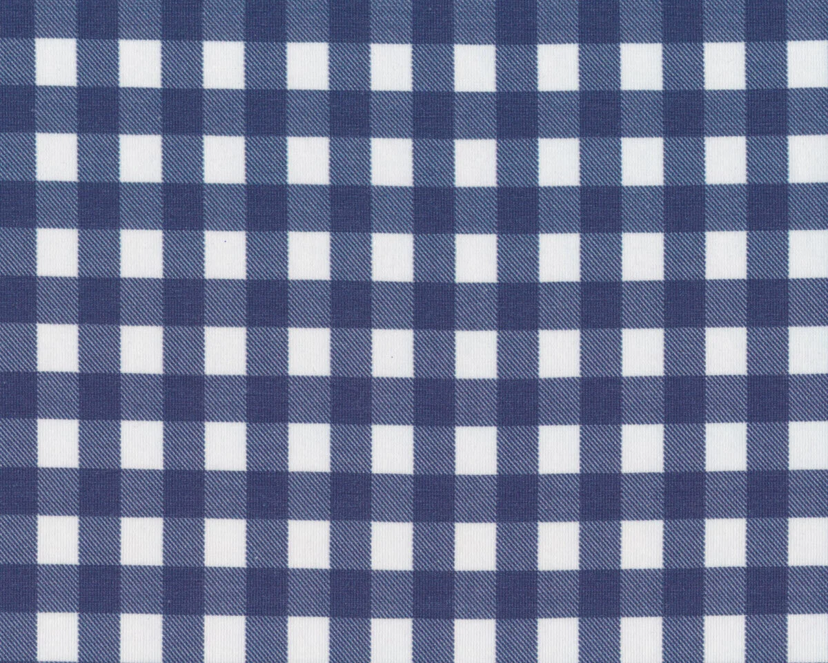 Baumwolljersey AVALANA PLAID, Karo, jeansblau