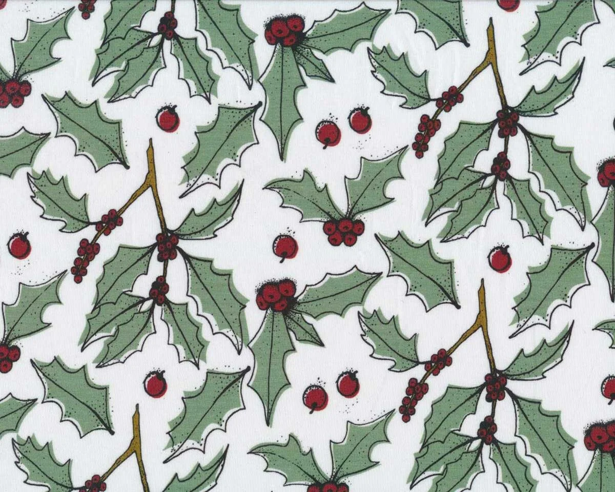 Baumwolljersey FELIZ NAVIDAD, Ilex, weiß