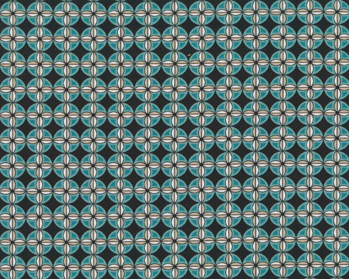 Baumwolljersey GEOMETRIC, Vierbatt-Karo, türkis, Hilco