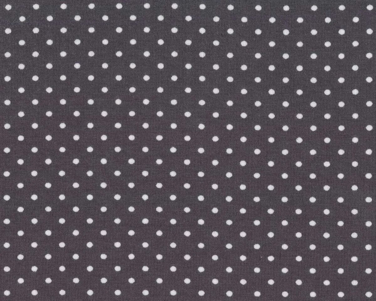 Baumwolljersey JERSEYDOTS, Punkte, grau