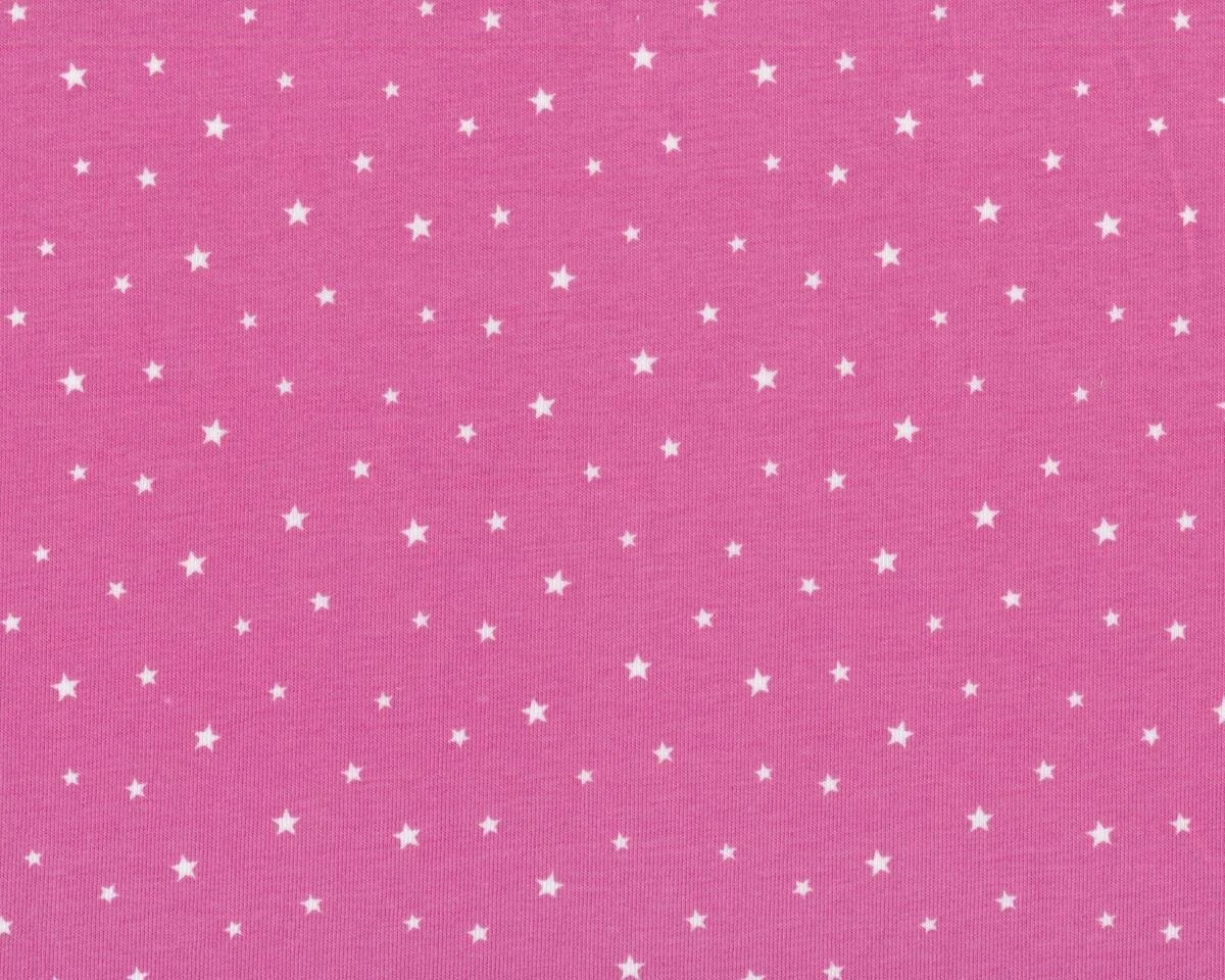 Baumwolljersey mit Elasthan LILLY STAR, Sternchen, rosa-weiß