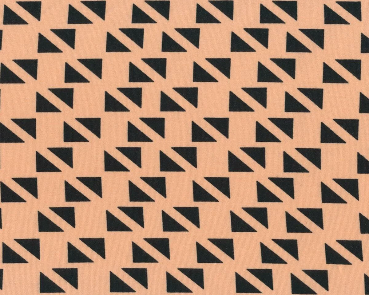 Baumwolljersey mit Elasthan TRIANGOLO, Dreieck-Streifen, aprikot-schwarz
