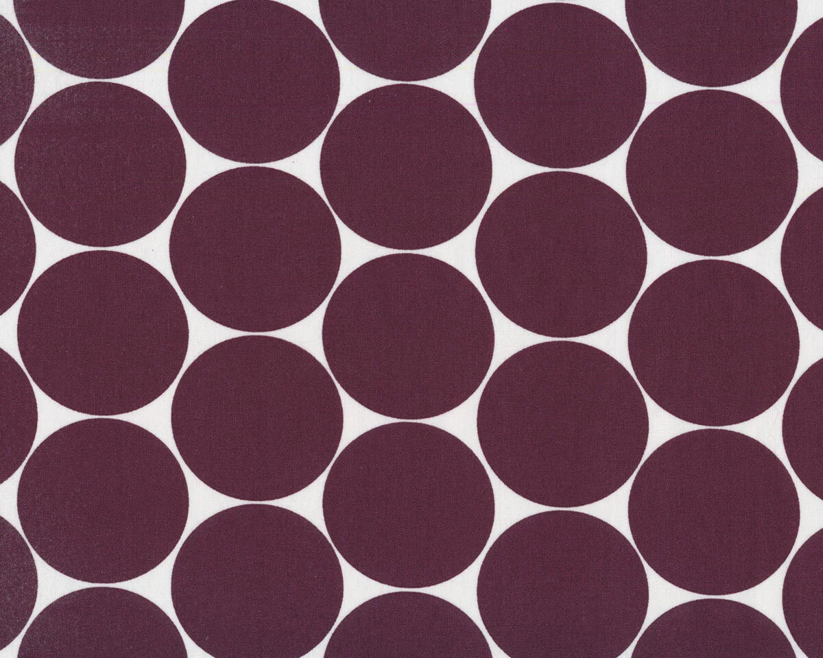 Baumwollstoff DORO, Polka Dots, aubergine