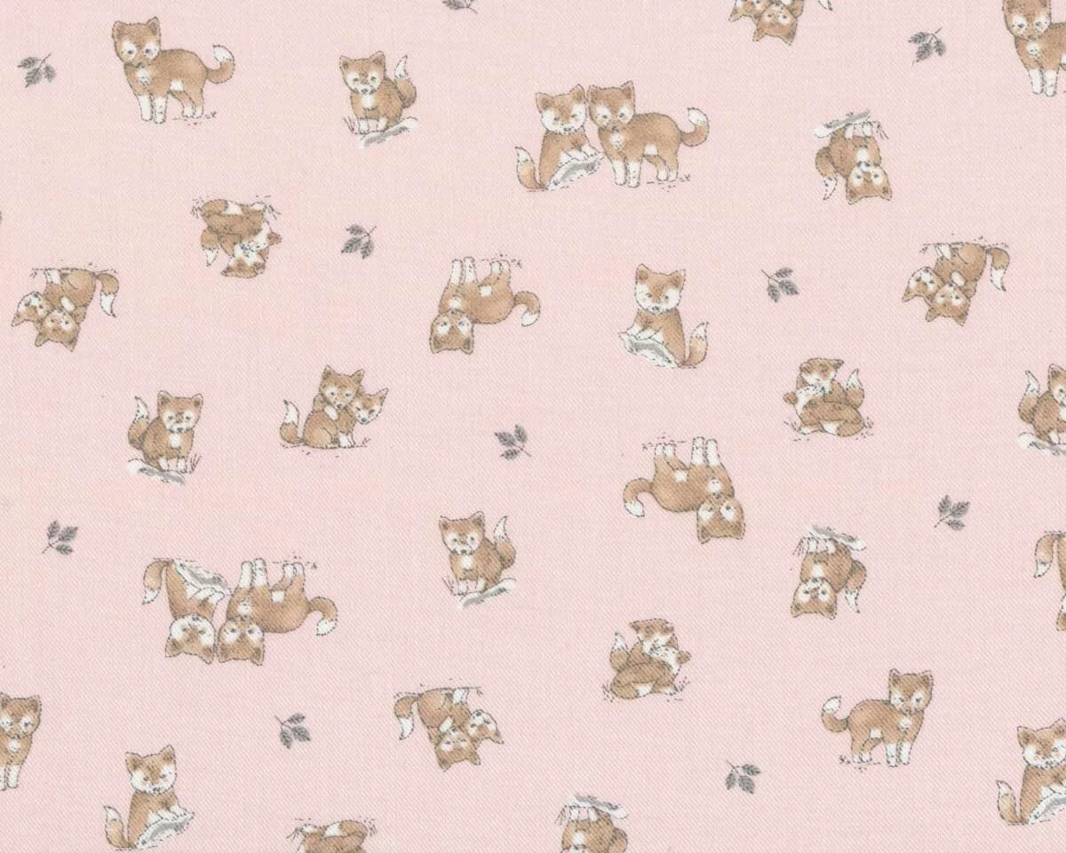 Baumwollstoff FOX, Füchse, rosa