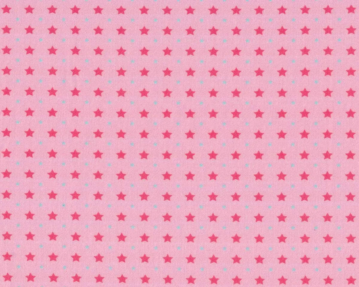 Baumwollstoff KIM, Sterne, rosa