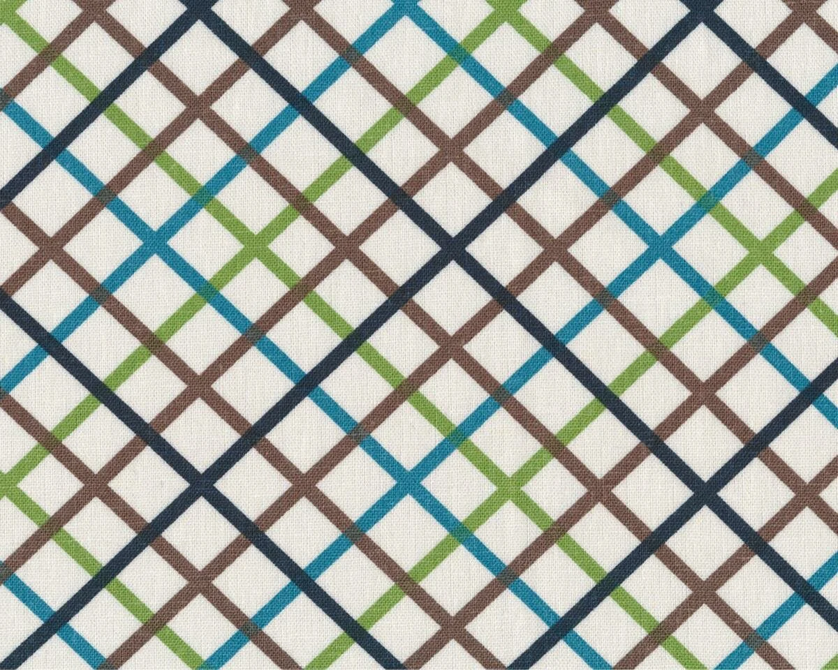 Baumwollstoff OMBRE PLAID, Raster, wollweiß-braun