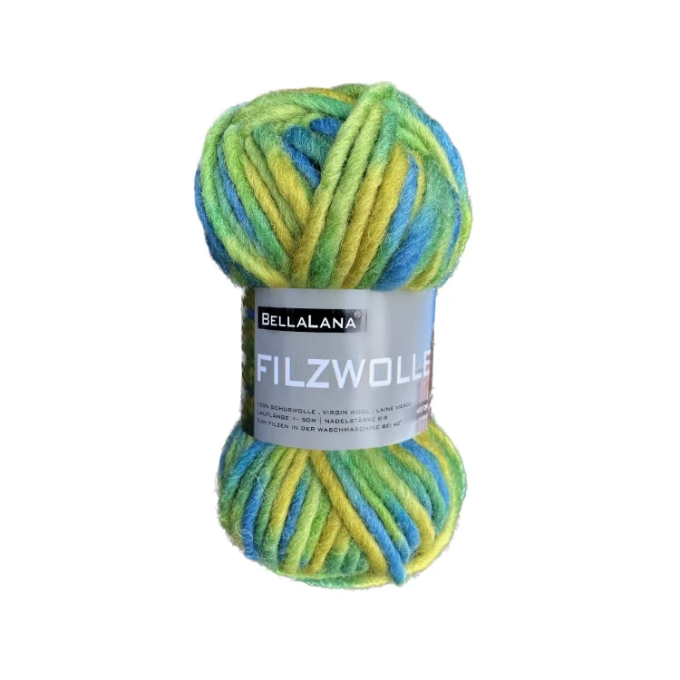 BellaLana Filzwolle 50gr. , grün-multicolor