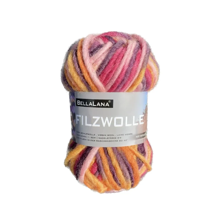 BellaLana Filzwolle 50gr. , pink-orange