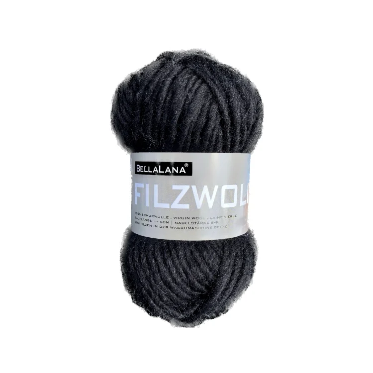 BellaLana Filzwolle 50gr. , schwarz
