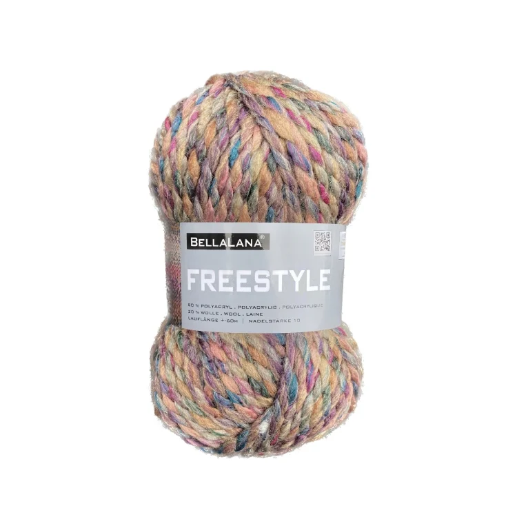 BellaLana Wolle Freestyle 100gr. , beere-multicolor