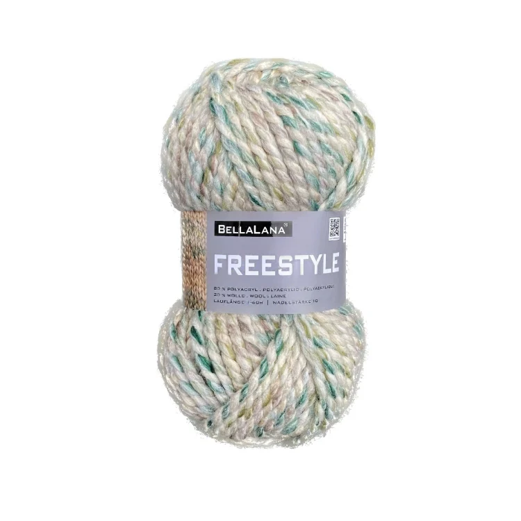 BellaLana Wolle Freestyle 100gr. , beige- grün
