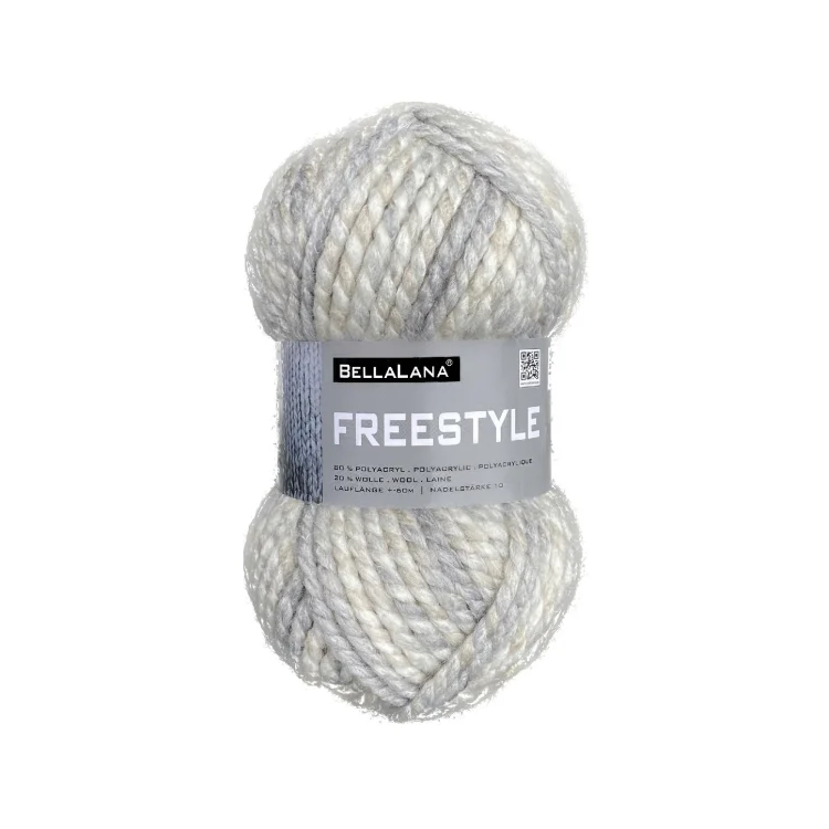 BellaLana Wolle Freestyle 100gr. , hellgrau