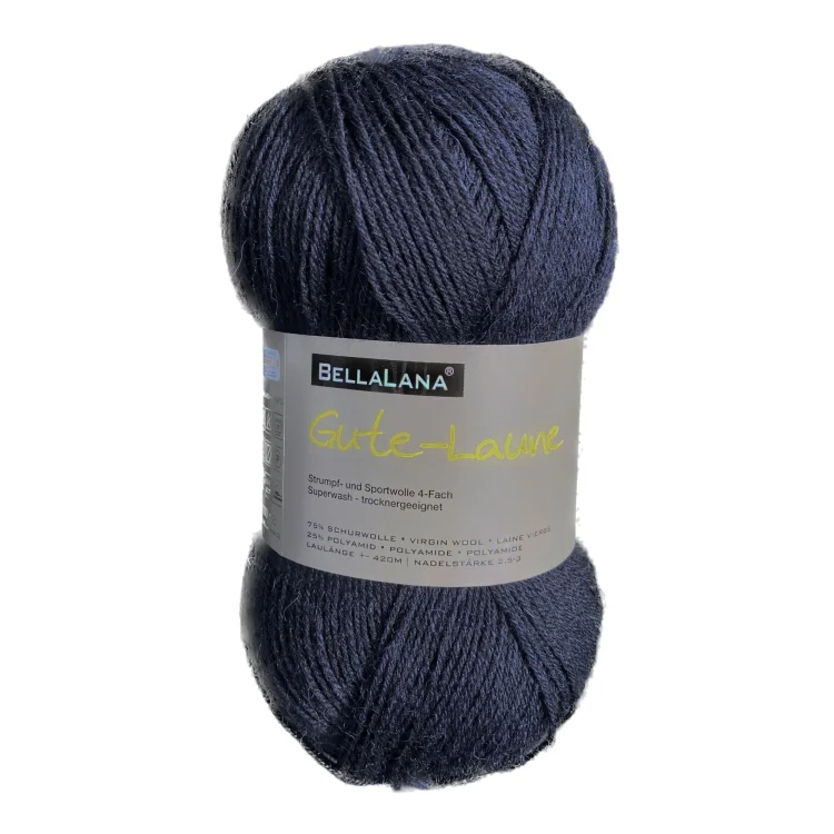 BellaLana Wolle Gute-Laune-Socke 100gr. , dunkelblau