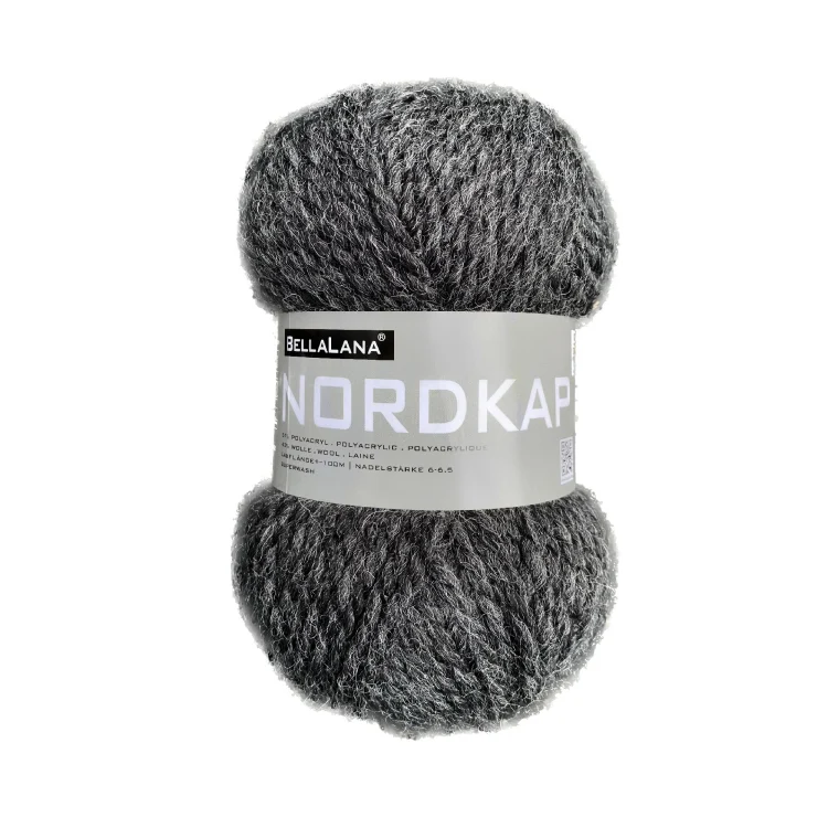 BellaLana Wolle Nordkap 100gr. , anthrazit meliert