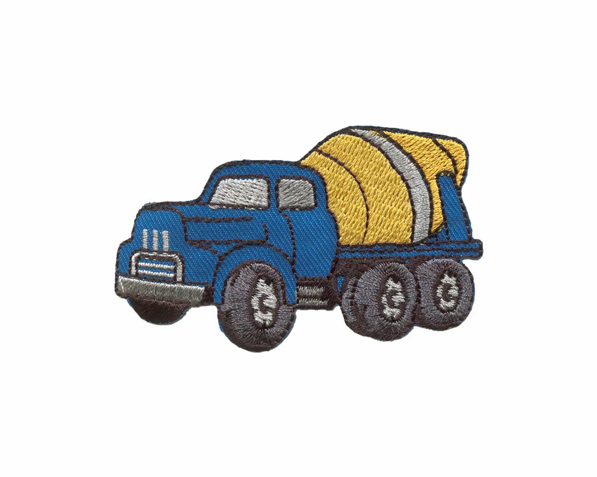 Bestickte Applikation BAUFAHRZEUG, Betonmischer, Prym