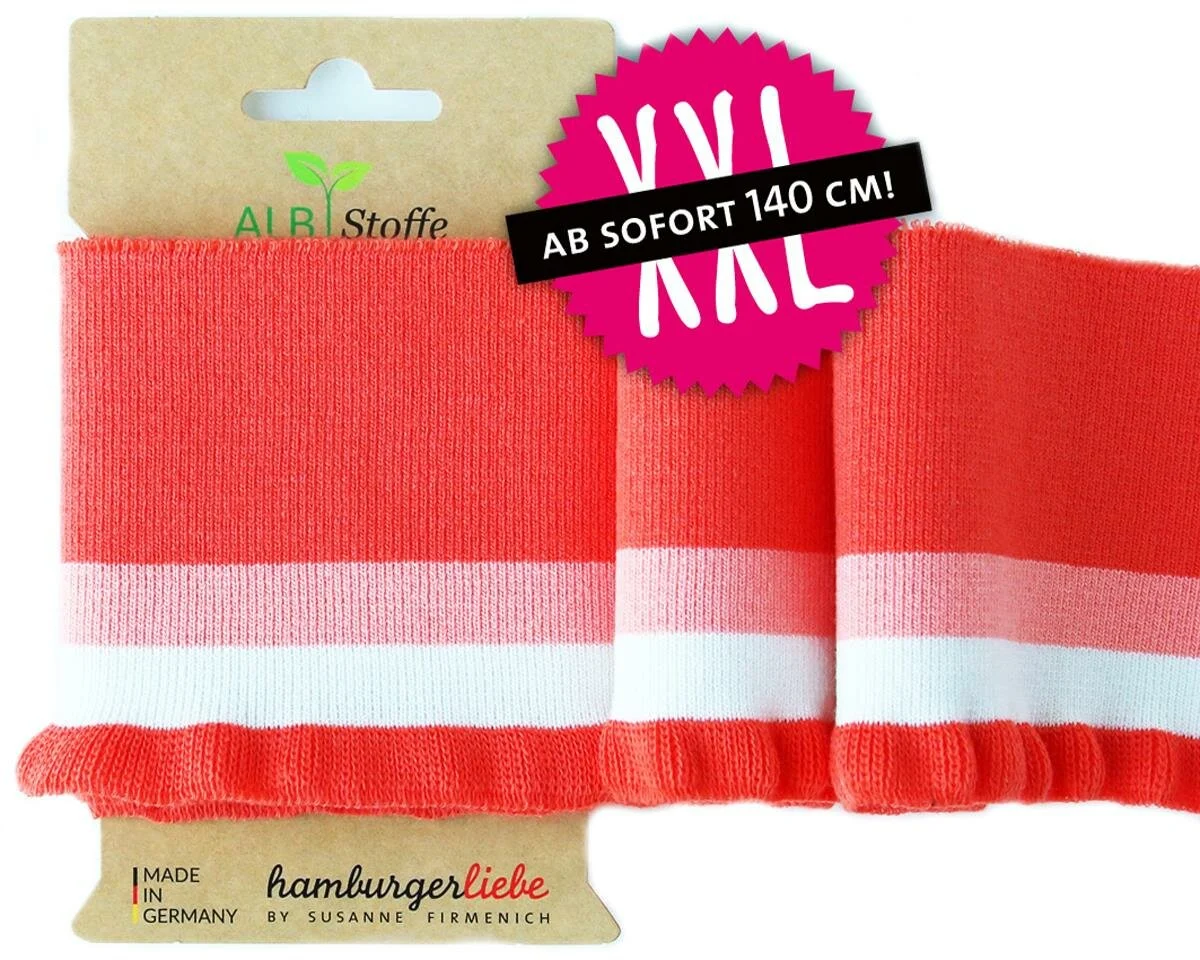 Bio-Bündchen CUFF ME FRILL, orange, Hamburger Liebe
